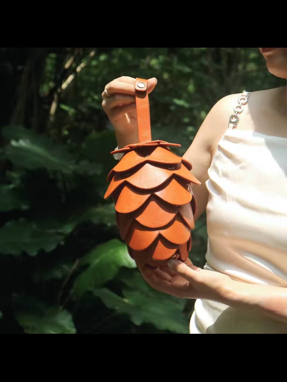 Pinecone Shaped Leather Handbag Tote Bag